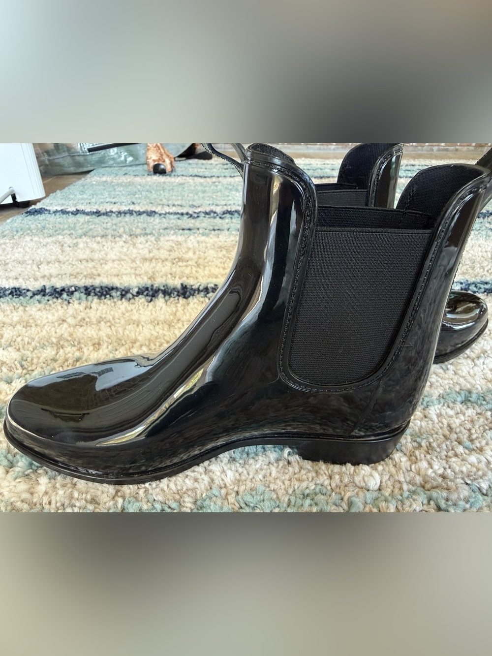 SO Black Lizard-Textured PVC Boots
